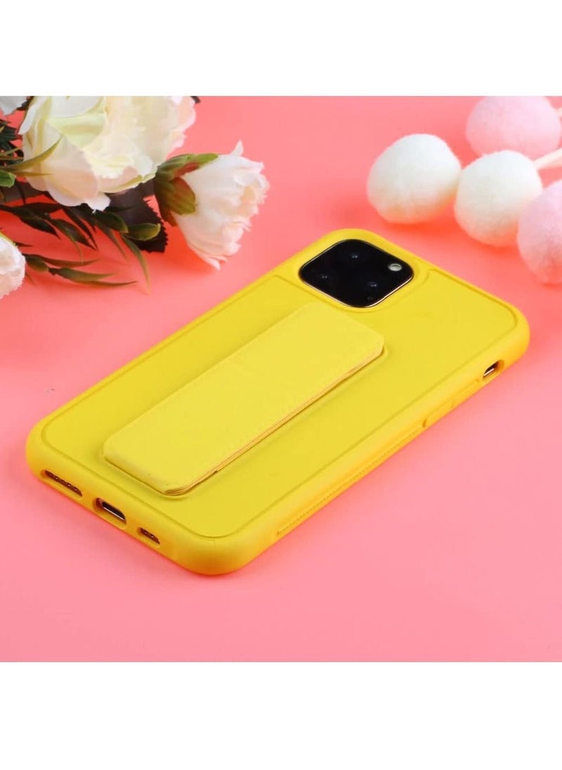 VITION Case Cover For iPhone 13 Pro Max, Finger Grip  Phone holder Case Car Magnetic Multi-function 3 in 1 Shockproof Back Cover Protective Case (iPhone 13 Pro Max Yellow)  - Image 4