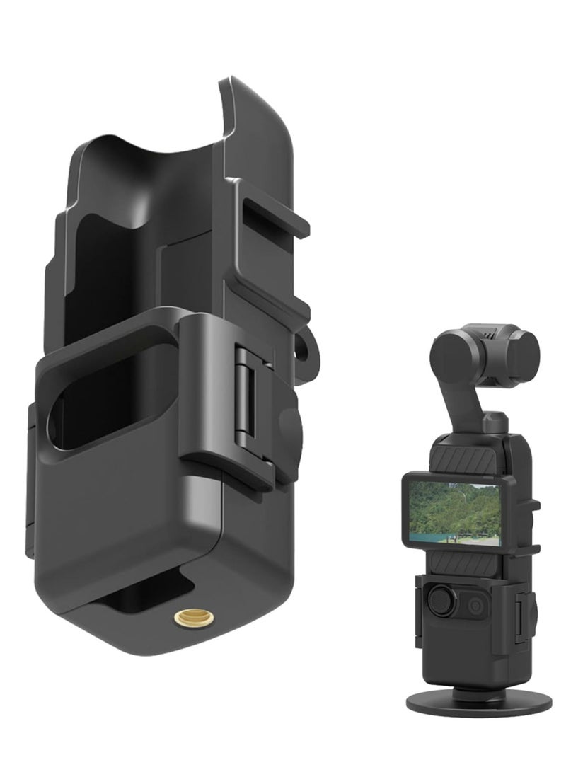 كابتن تيك Camera Extension Adapter, for Osmo Pocket 3 Cage ABS Fixing Protective Bracket, with 1/4 Screw Connection Hole on The Bottom,Can be Attached to a Tripod Selfie Stick, etc - Image 1