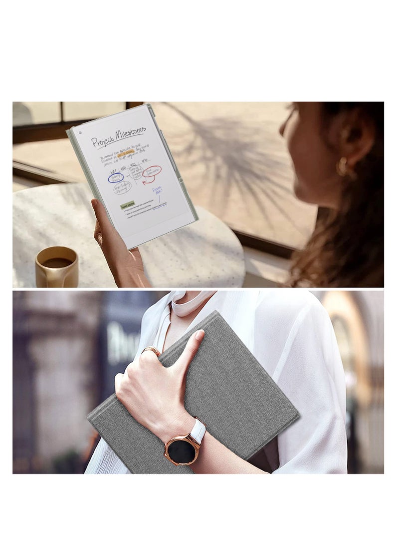 My Choice Remarkable Paper Pro 11.8”, Slim Hard Back Shell Protective Auto Sleep/Wake Book Folio Cover with Pen Holder for Remarkable Paper Pro Tablet 2024 Released, Grey - Image 3