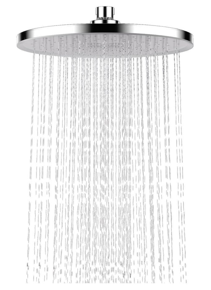 RAIN FIXED SHOWER HEAD, ROUND-SHAPED ADJUSTABLE ANGLE HIGH PRESSURE SHOWERS WITH SWIVEL BRASS BALL JOINT, SELF-CLEANING NOZZLES ANTI-CLOG ANTI-LEAK, DETACHABLE CHROME DESIGN, 9 INCH SHOWER HEAD