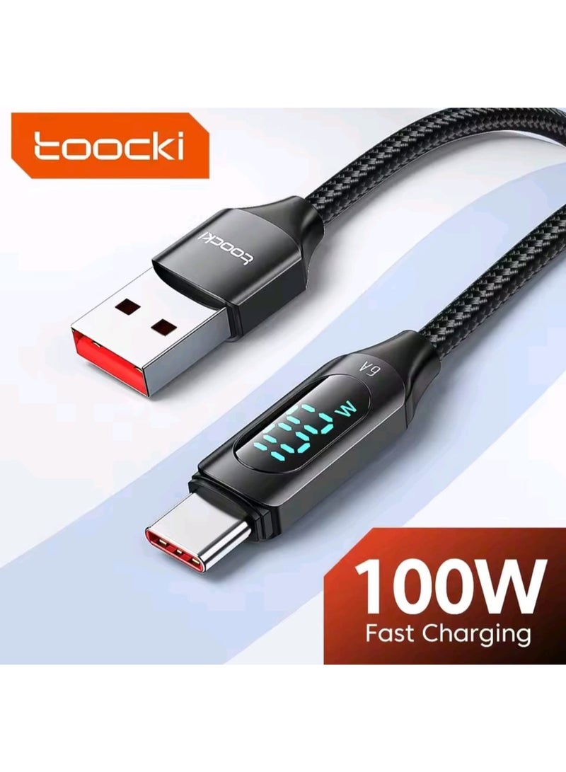 toocki *Toocki 100W USB Type C Cable with LED Display – Super Fast Charging & Data Sync Cable* - Image 1