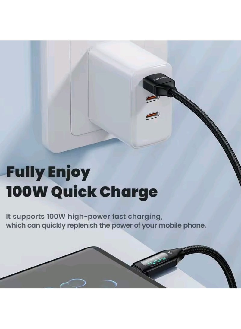 toocki *Toocki 100W USB Type C Cable with LED Display – Super Fast Charging & Data Sync Cable* - Image 4