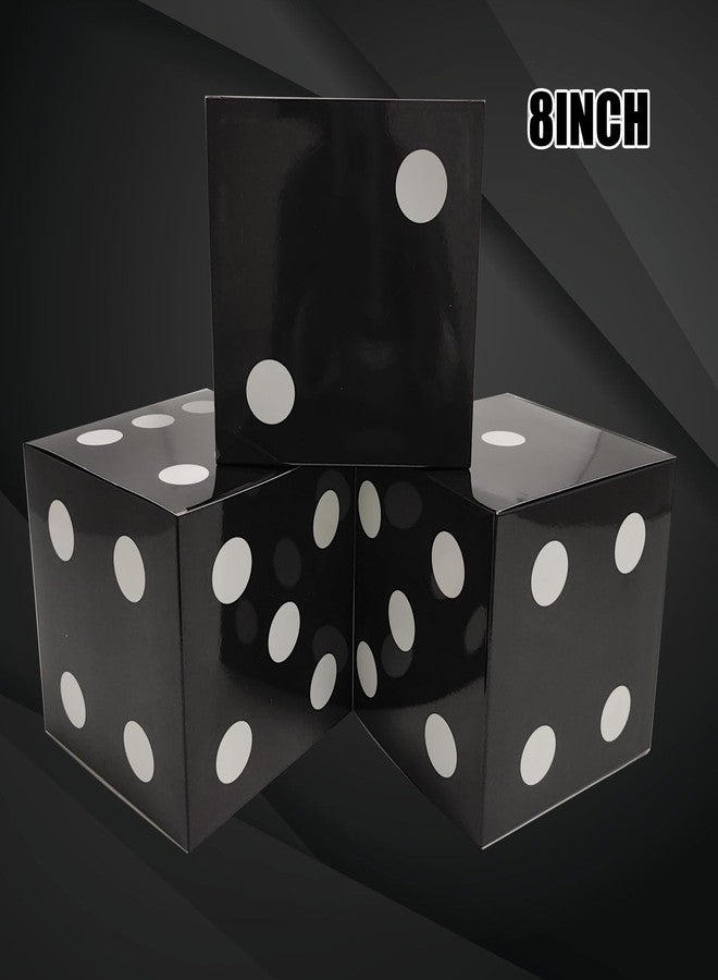 Eylola 6 Pcs Black Floral Dice Boxes 8 x 8 x 8 Inch - Bulk for Centerpieces, Casino Party Decorations, Game Night Decorations, Casino Themed Party Goodie Boxes, Gift Box - Image 3