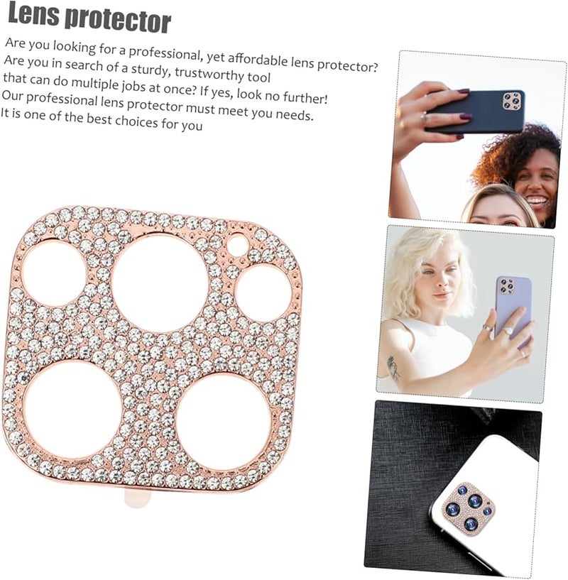 STOBOK Bling Rhinestone Camera Lens Protector Cover Film For Phone - Image 2