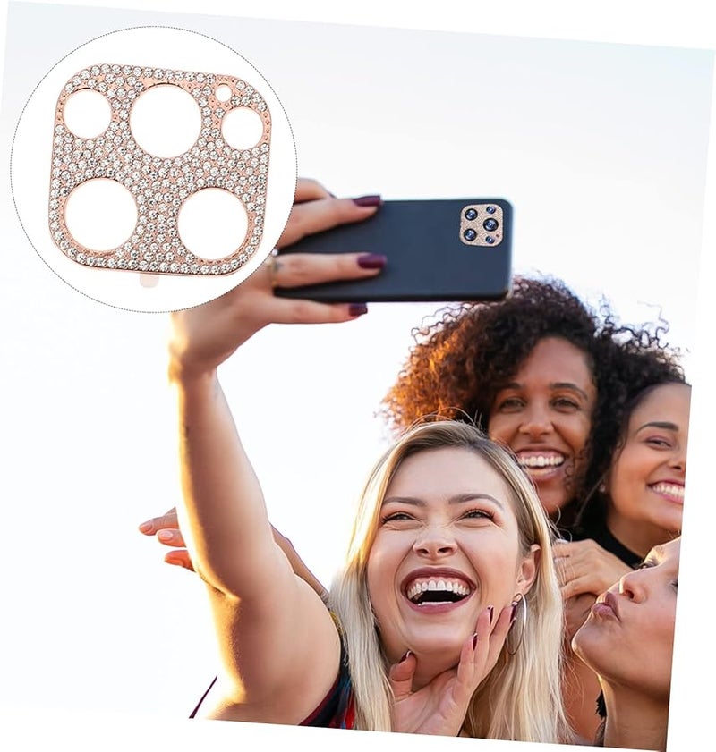 STOBOK Bling Rhinestone Camera Lens Protector Cover Film For Phone - Image 3