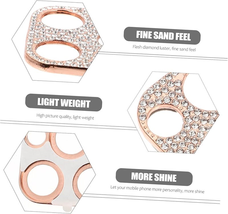 STOBOK Bling Rhinestone Camera Lens Protector Cover Film For Phone - Image 5