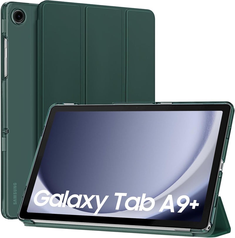 EDNITA Cover for Samsung Galaxy Tab A9 Plus 11 inch Case Cover, Smart Flip Case Cover for Samsung Galaxy Tab A9+ 11 inch Translucent Back (Green) - Image 1