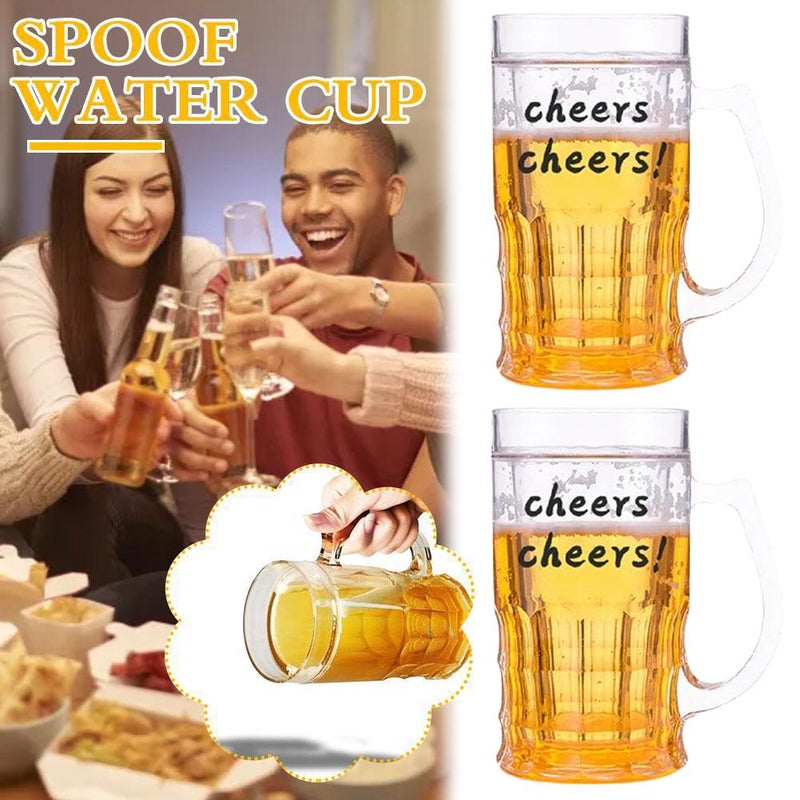 Fake double-layered beer mug, creative and quirky plastic ice double-layered cup. - Image 3