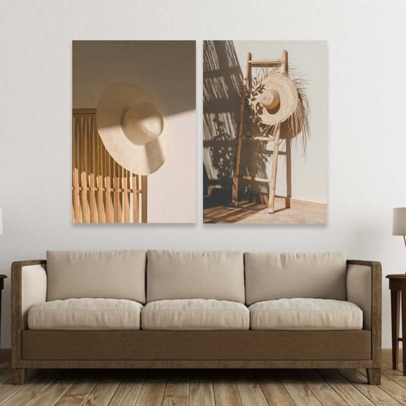 ماركتنا لوحة قماشية ثنائية بتصميم مودرن بمقاس اجمالي 100×70 سم - Image 1