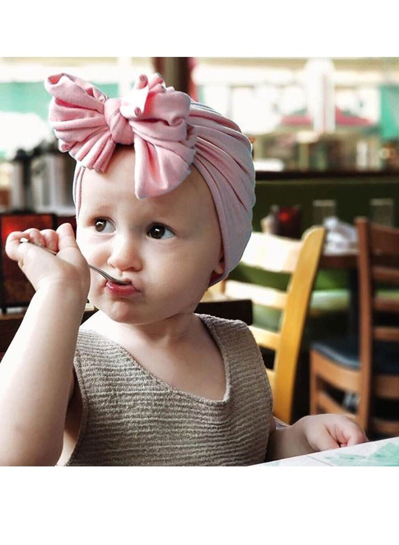 Baby Turban Hats Bun Knot Infant Beanie Girl Soft Cute Toddler Cap Newborn Hospital Hat 5 Pieces  - Image 5
