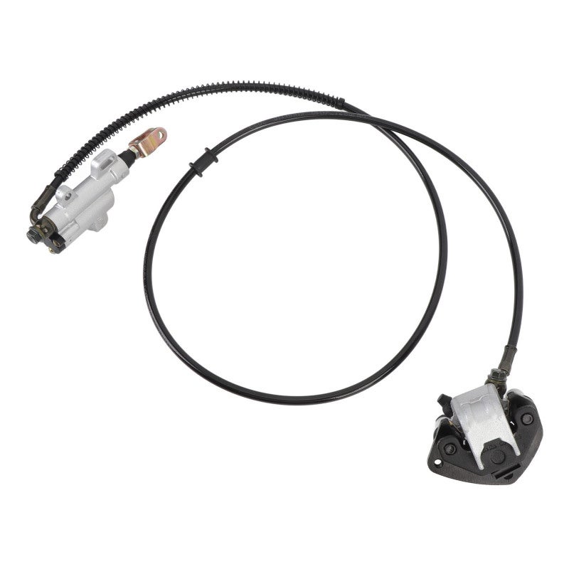 Rear Hydraulic Brake Assembly High Hardness Steel Alloy Complete Rear Brake Master Cylinder Caliper Kit - Enhanced Safety Rear Hydraulic Brake Caliper System for ATV Quad Go Kart Mini Bike - Image 2