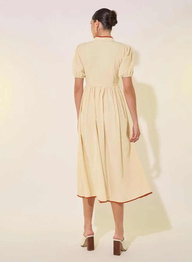 Take Two Fitted Poplin Midi Dress