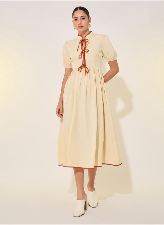 Take Two Fitted Poplin Midi Dress  - Image 1