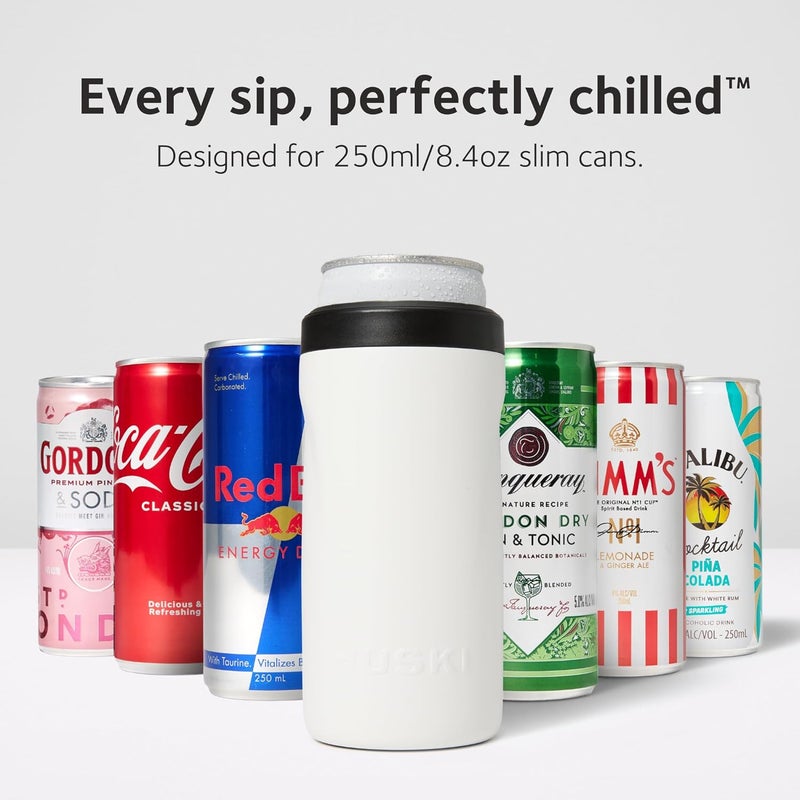 Huski Slim Can Cooler | NEW | Fits 250ml Premix/RTD, Energy & Soft Drink Cans | Triple Insulated | Detachable 2-in-1 Can Tab Slider | Keeps Cans up to 5X Colder | Great Gift (Brushed Stainless) - Image 2
