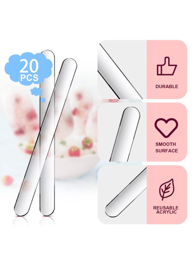 20pcs Acrylic Reusable Cakesicle Sticks, 4.5 Inch, Clear, for Ice Cream & DIY Crafts - Image 5