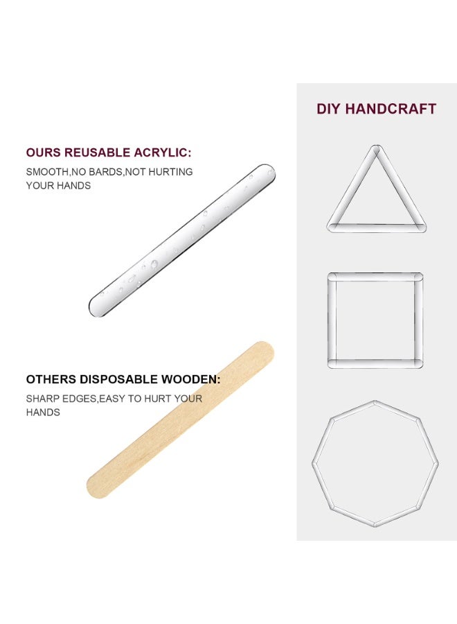 20pcs Acrylic Reusable Cakesicle Sticks, 4.5 Inch, Clear, for Ice Cream & DIY Crafts - Image 2
