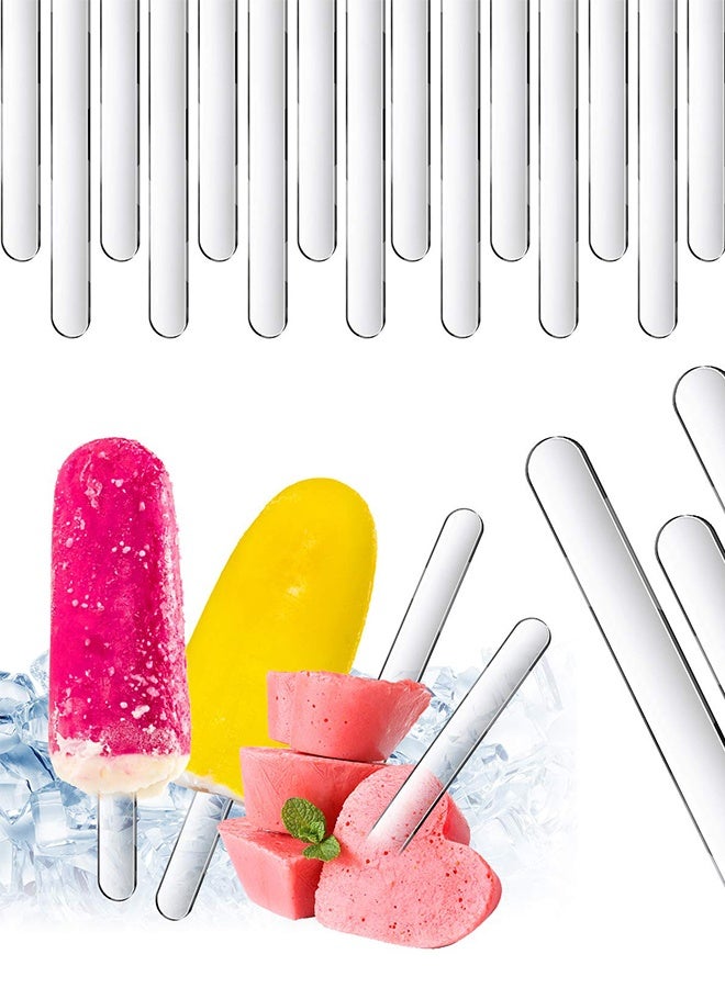 20pcs Acrylic Reusable Cakesicle Sticks, 4.5 Inch, Clear, for Ice Cream & DIY Crafts - Image 1