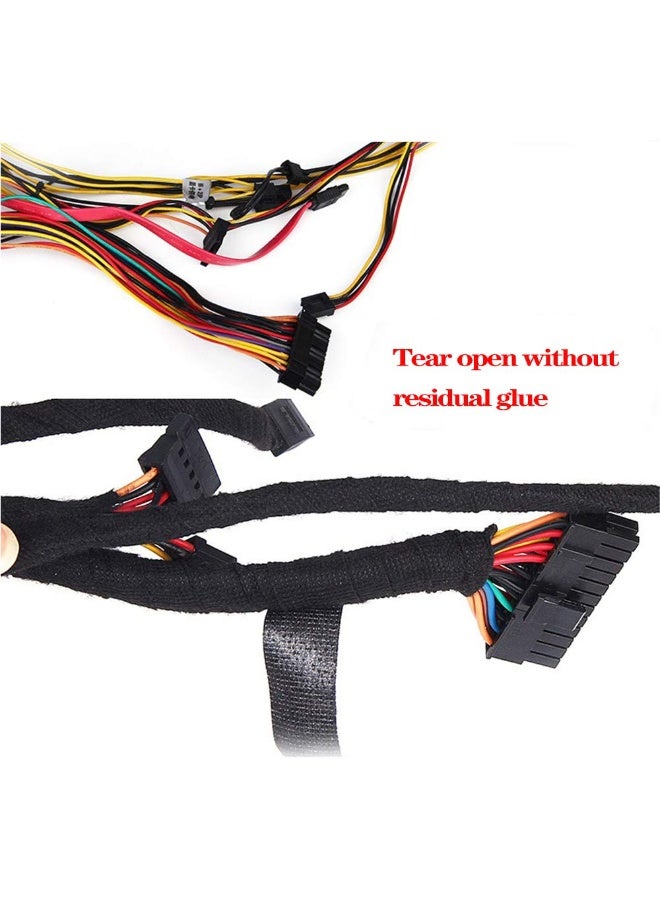 2 Pack  (32mm * 12m)Professional Electrician Double Sided Tape, High Performance High Temperature Resistant Pet Fabric Automotive Wire Harness Tape, Suitable For Automotive Electrical Wrap Protection Noise Damping Cable Fixation, Black - Image 5