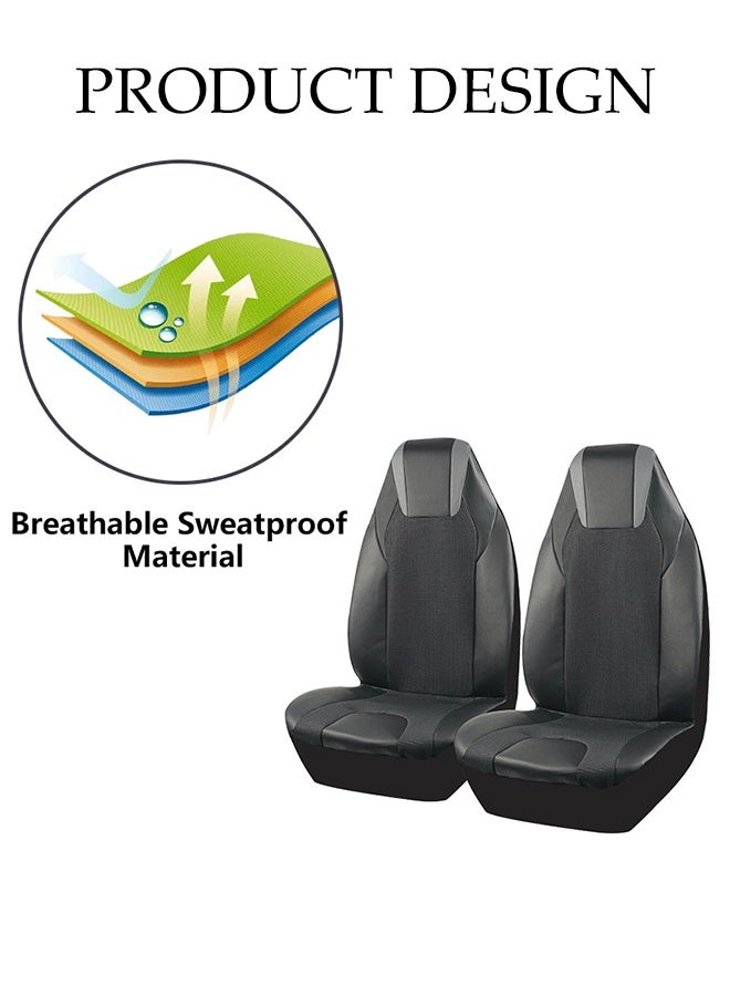 DUNISO غطاء مقعد السيارة 7 قطع، وسادة مقعد مغلفة بالكامل عالمية، غطاء ظهر مقعد السيارة PVC لـ 5 مقاعد، مقاوم للاهتراء ومضاد للانزلاق، سهل التركيب، مناسب لجميع الفصول، مناسب لمعظم مقاعد السيارات - Image 4