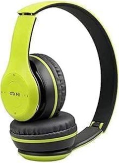 P47 Wireless Bluetooth Headphone P47 - Over Ear Stereo Music Headset with Memory Card Support, Gaming Headphones with Built-in Microphone for Laptop, Mobile Phone-Green  - Image 2