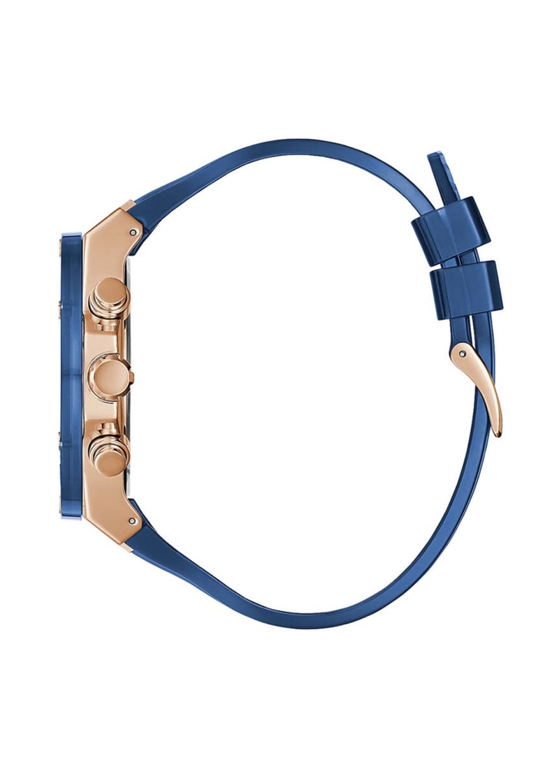 GUESS ساعة جيس كرونوغراف زرقاء للرجال بسوار من السيليكون - GW0425G3 - Image 4