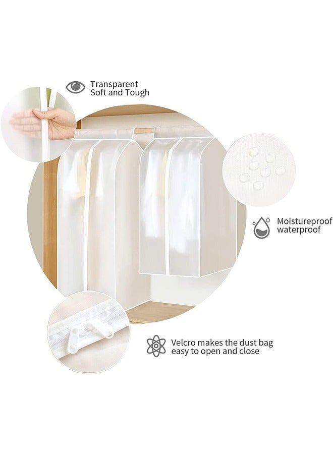 2 قطعة غطاء سكة تعليق الملابس، غطاء غبار شفاف للملابس مقاوم للاستحمام مع سحاب، أكياس واقية للملابس معلقة لخزانة مفتوحة، تمنع الحشرات والغبار من تلطيخ الملابس (M+L) - Image 3
