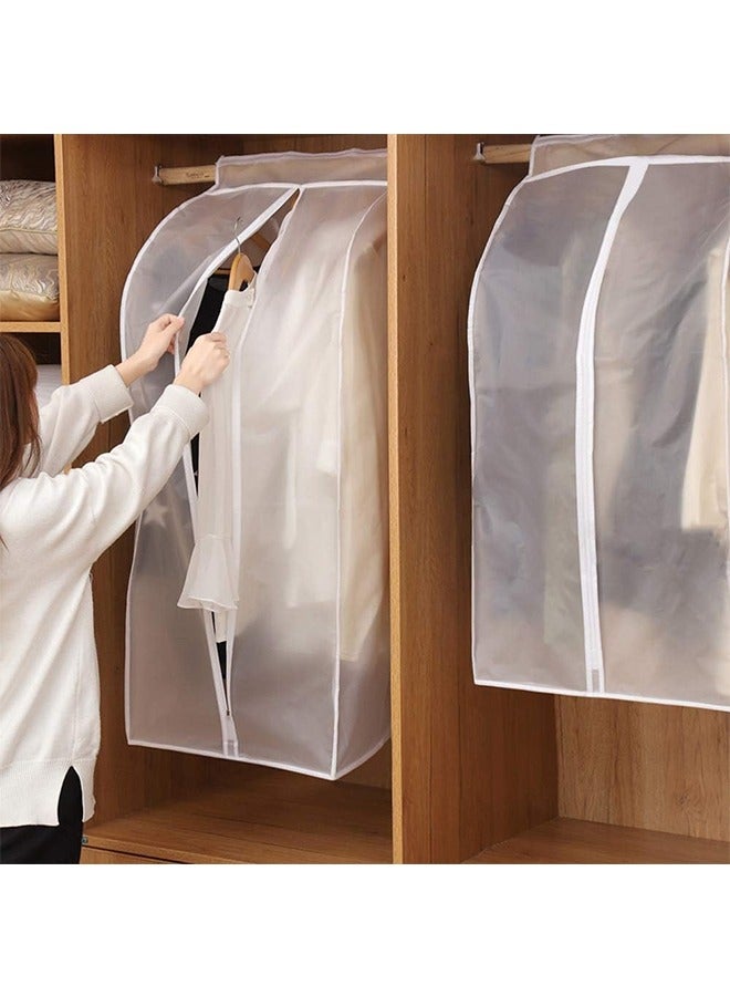 2 قطعة غطاء سكة تعليق الملابس، غطاء غبار شفاف للملابس مقاوم للاستحمام مع سحاب، أكياس واقية للملابس معلقة لخزانة مفتوحة، تمنع الحشرات والغبار من تلطيخ الملابس (M+L) - Image 5