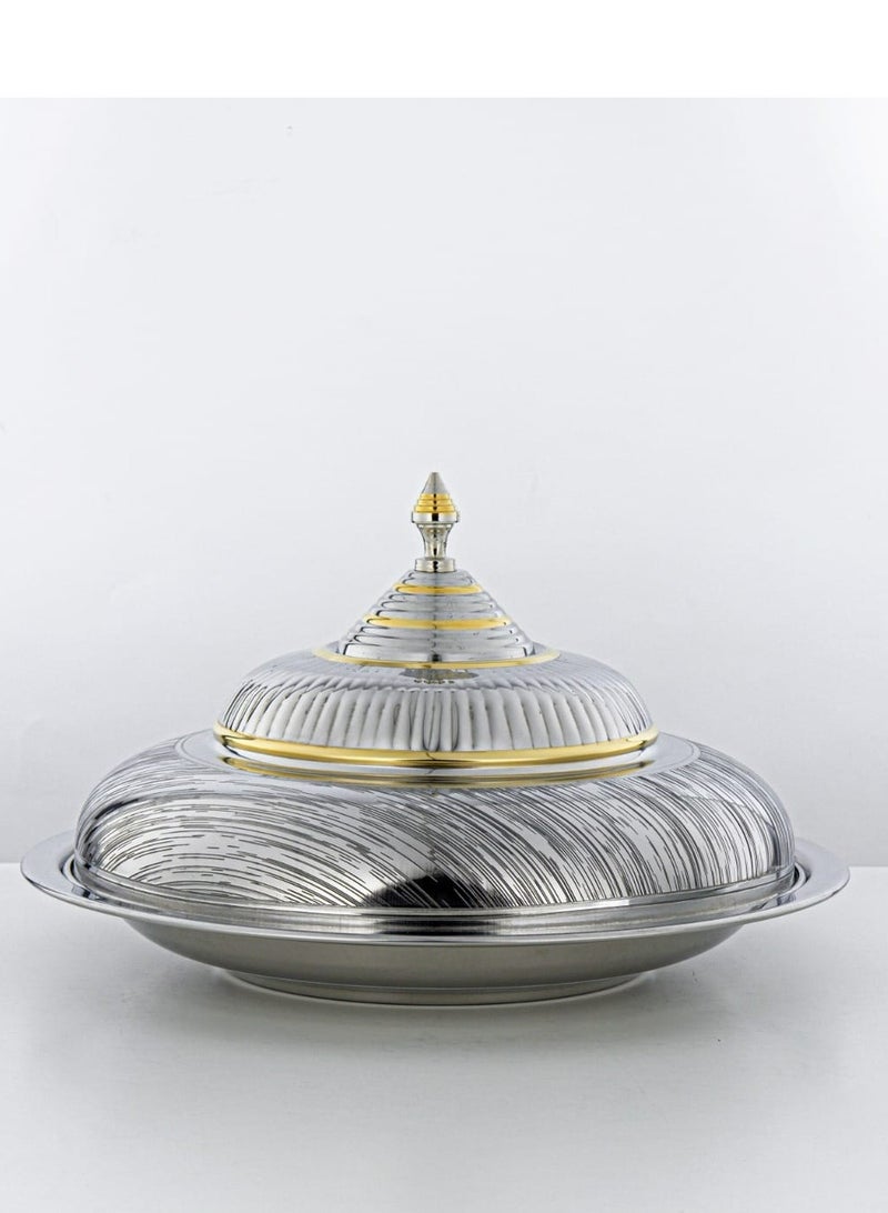 رادین 40 سم مجموعة تهاني صينية كوزي ستانلس ستيل فضي وذهبي