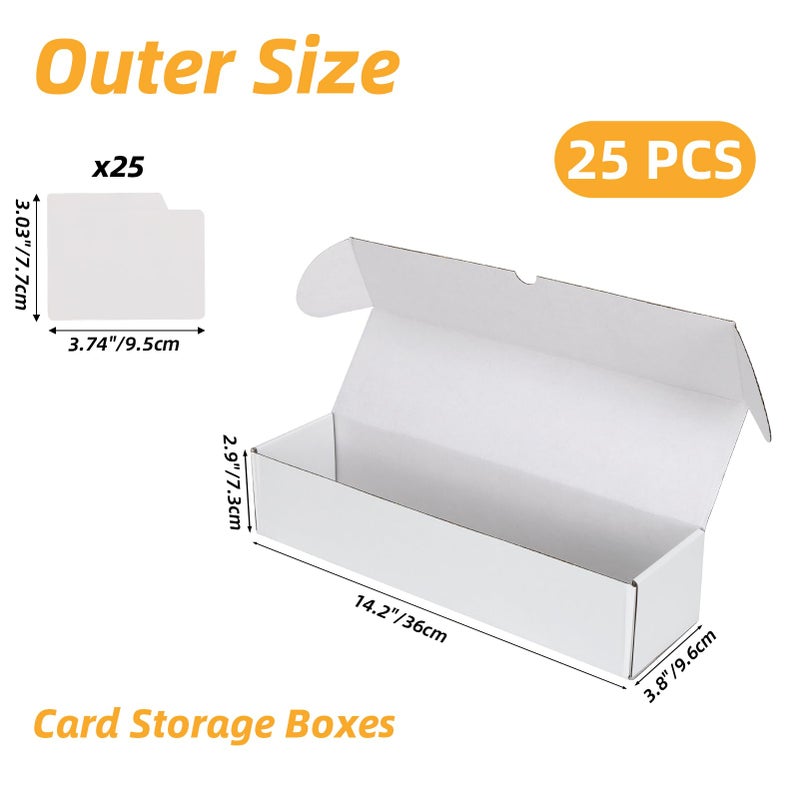 Serwrsw Bulk 1200 Capacity Trading Cards Storage Box, in Total 25 Pack All White Cardboard Shipping Boxes for 30000 Count 12pt 2.5x3.5 inch Cards or Sleeved Cards - Image 2