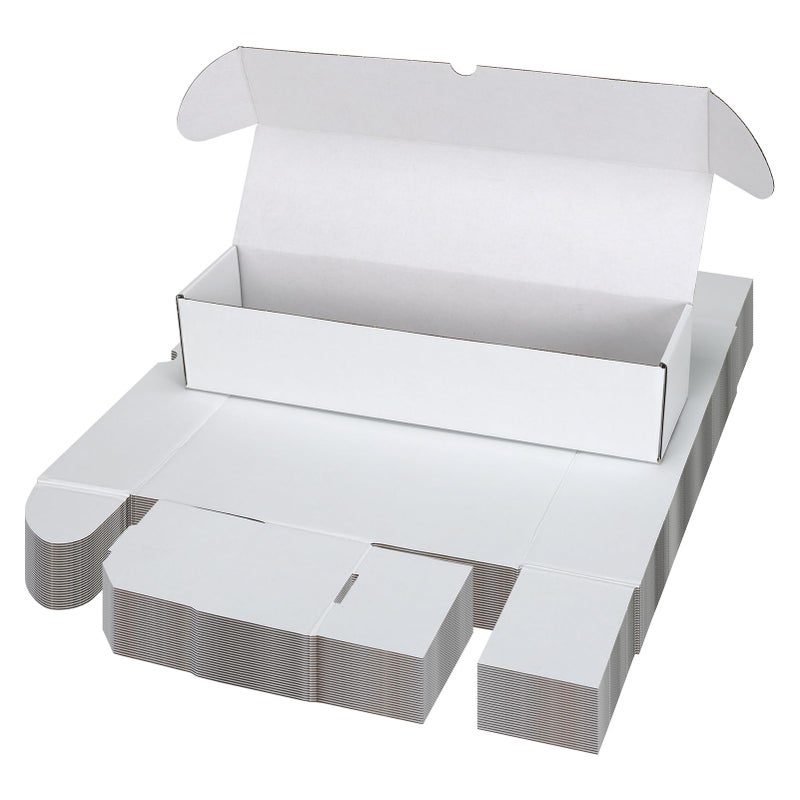 Serwrsw Bulk 1200 Capacity Trading Cards Storage Box, in Total 25 Pack All White Cardboard Shipping Boxes for 30000 Count 12pt 2.5x3.5 inch Cards or Sleeved Cards - Image 1