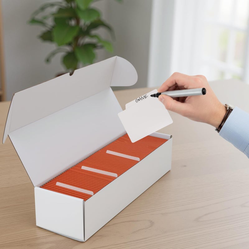 Serwrsw Bulk 1200 Capacity Trading Cards Storage Box, in Total 25 Pack All White Cardboard Shipping Boxes for 30000 Count 12pt 2.5x3.5 inch Cards or Sleeved Cards - Image 3