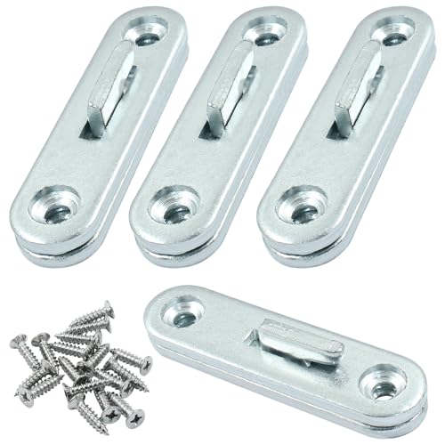 Hordion Hordion 4 Sets 3" Bed Rail Fasteners, Wood Bed Rail Fittings Furniture Bed Frame Hardware - Image 2