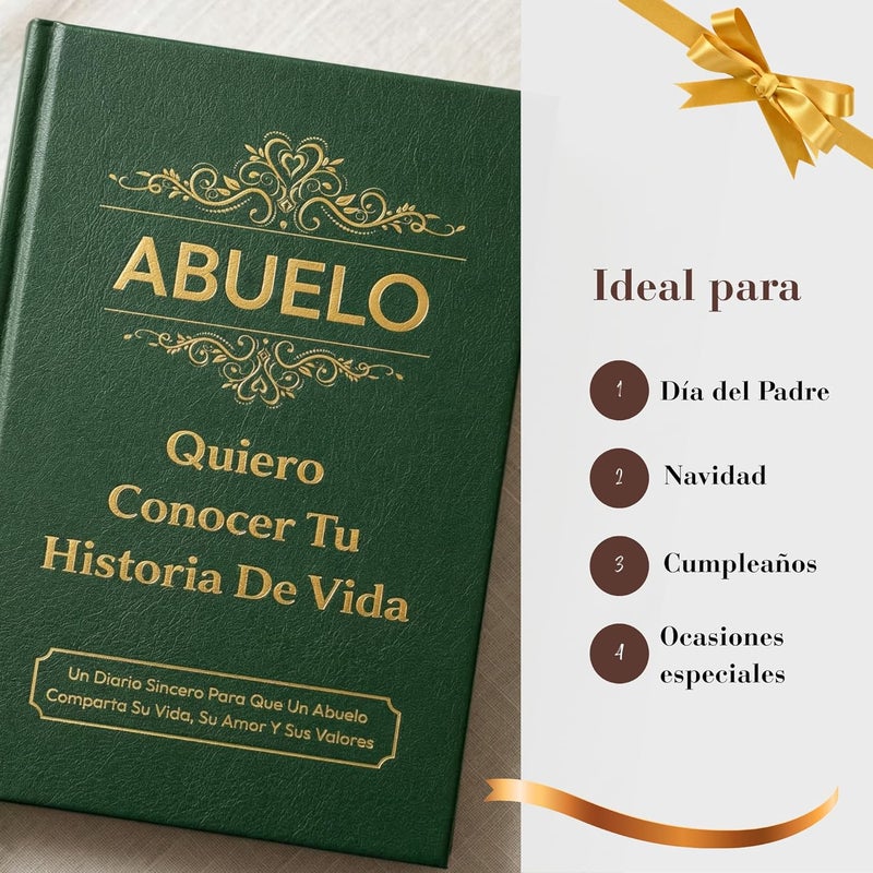 XKFCFC Abuelo, Quiero Conocer Tu Historia de Vida (Tapa Dura): Regalo Emotivo para Hombres – Perfecto para Cumpleaños, Día de Acción de Gracias, Día del Padre y Navidad - Image 2