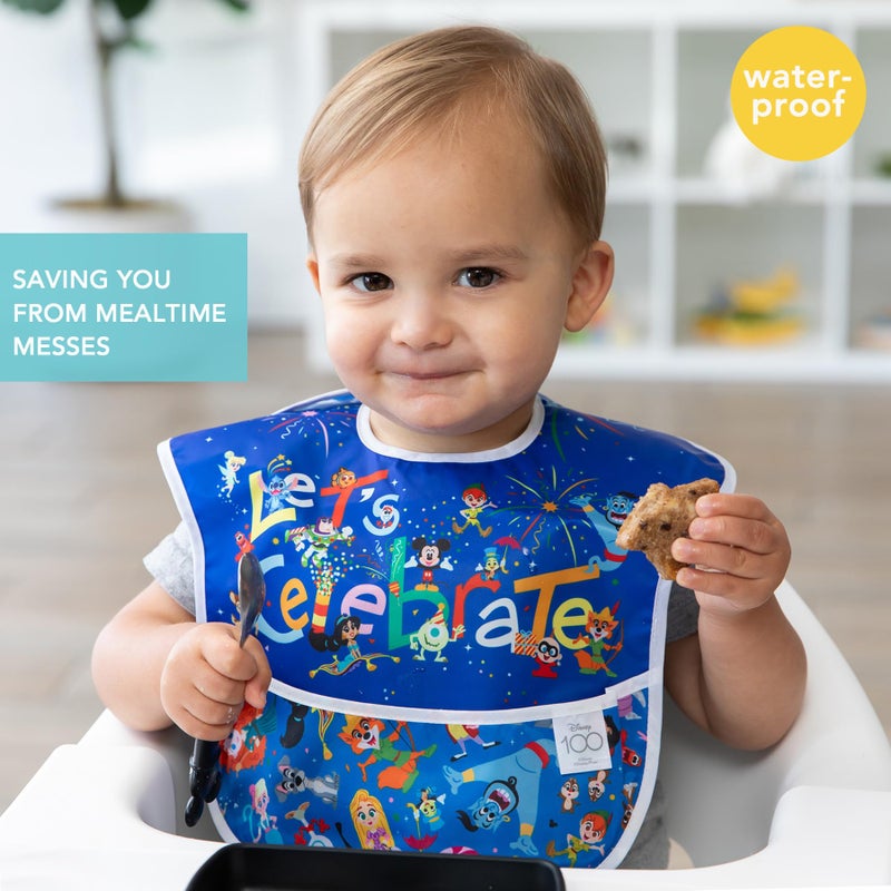 Bumkins Disney Bibs for Girl or Boy, SuperBib Baby and Toddler for 6-24 Months, Essential Must Have for Eating, Feeding, Baby Led Weaning, Mess Saving Catch Food, Fabric, 2-pk 100 Years Celebration - Image 2