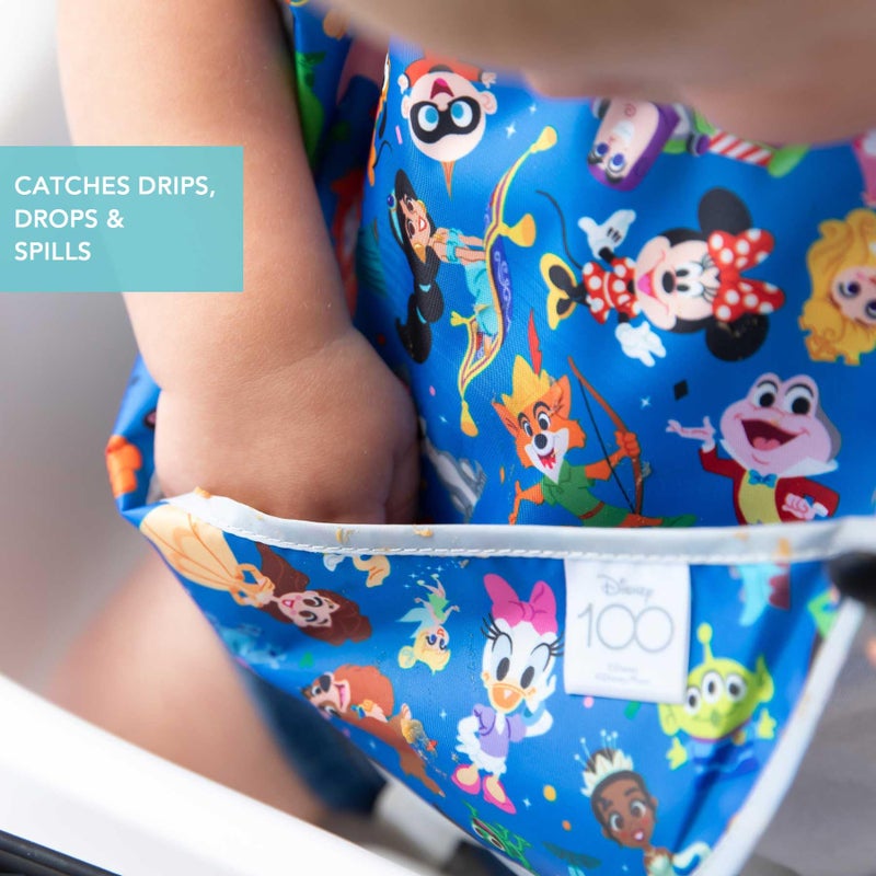 Bumkins Disney Bibs for Girl or Boy, SuperBib Baby and Toddler for 6-24 Months, Essential Must Have for Eating, Feeding, Baby Led Weaning, Mess Saving Catch Food, Fabric, 2-pk 100 Years Celebration - Image 4