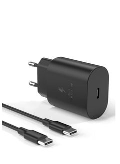 Generic USB C TO TYPE C Charger 25W Fast Charging - A53/S21/S21 FE Compatible with Galaxy S20/Note 20 Ultra/Note 10 Plus Fast Charger and Type C Cable, Wall Mount Fast Replacement Power Adapter  - Image 1