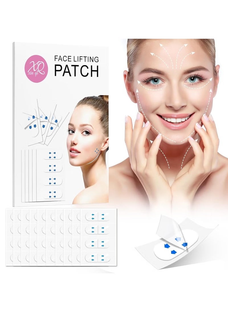 JUE-FISH Face Lift Tape, Face Lift Tape Invisible, Face Tape Lifting Invisible, Face Tape Instantly Lifts Sagging Skin Around The Face, Hides The Double Chin and Creates A v-Shaped Face 40PCS - Image 1