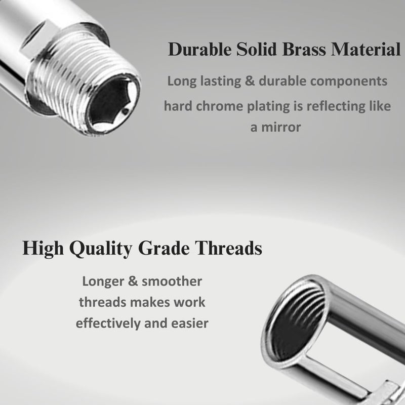 NEW WARE وصلة تمديد نحاسية 3 بوصة عبوة من 4 موصلات سباكة مطلية بالكروم متينة للأنابيب والتركيبات - Image 2