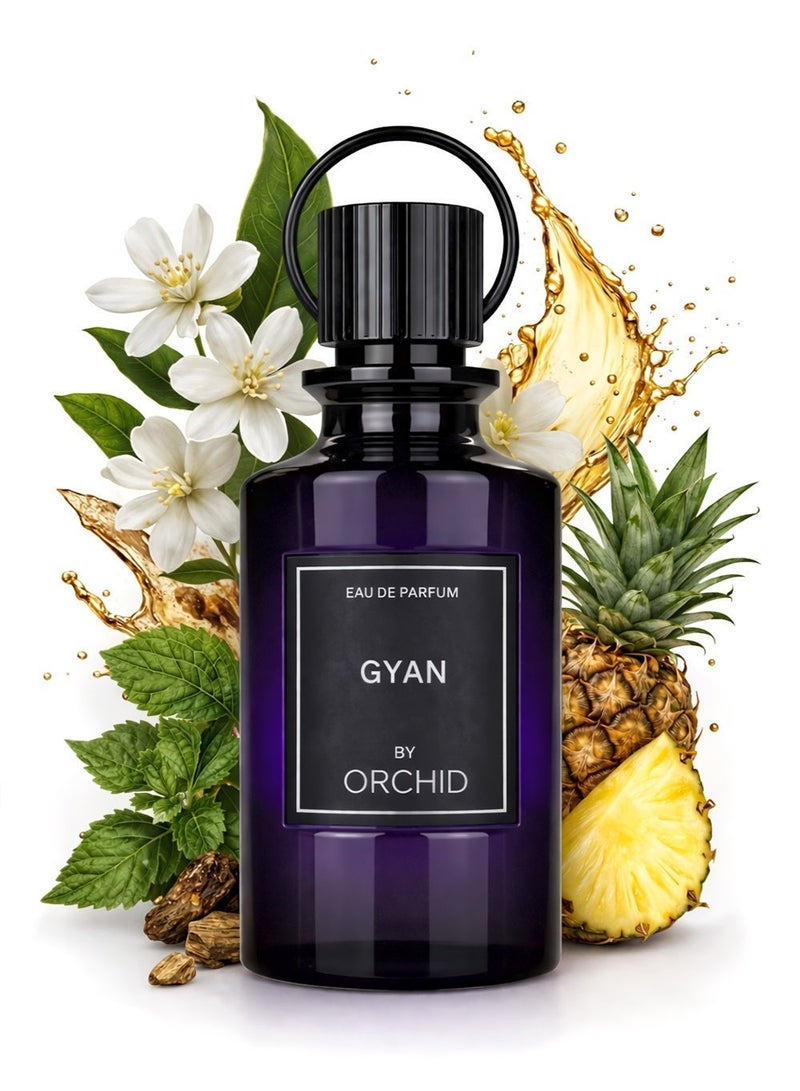 Orchid Gyan Pure Homme Eau De Parfum 100ml Perfume for Men Long Lasting Woody Spicy Fragrance with Hyacinth Pineapple Cinnamon Iris Jasmine Vetiver Musk Patchouli - Image 1