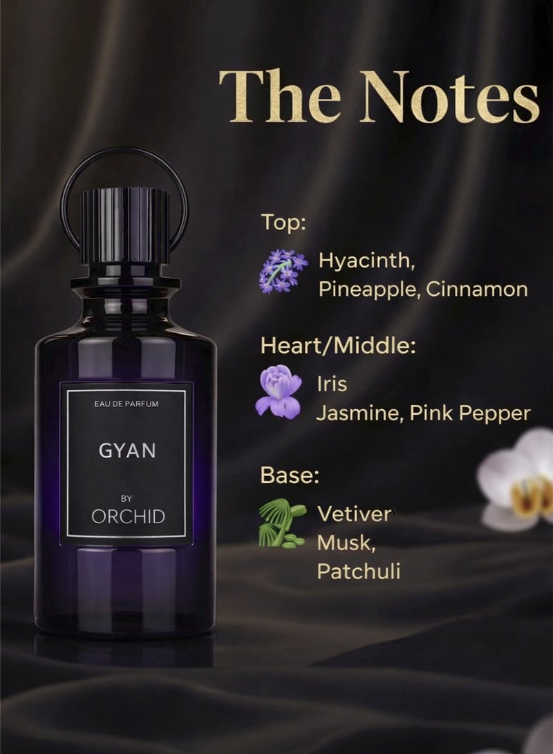 Orchid Gyan Pure Homme Eau De Parfum 100ml Perfume for Men Long Lasting Woody Spicy Fragrance with Hyacinth Pineapple Cinnamon Iris Jasmine Vetiver Musk Patchouli - Image 2