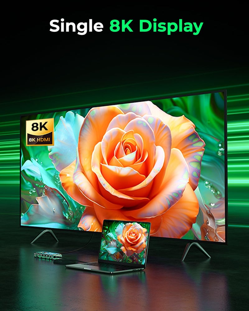 Raycue CyberAxon D3 13-in-1 Multifunctional Stream Control Dock - USB C Docking Station with 2.4" Touchscreenï¼ˆ12 Macro Keysï¼‰, 3X HDMI (4K@60Hz), 100W PD, 10Gbps USB-C, Ethernet, for Mac/Windows/iPad - Image 5