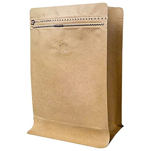 mocare Coffee Bags 0.5 Lb - Kraft Paper Bags Kraft Coffee Bags with Valve,50Pcs Stand up Coffee Pouches for Coffee Bean Storage-8oz (50 Pieces) (0.5lb / 8oz) - Image 1