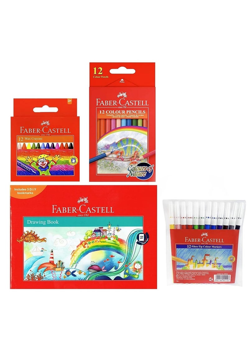 FABER-CASTELL 37-Piece Colouring Stationery Kit Multicolour - Image 1