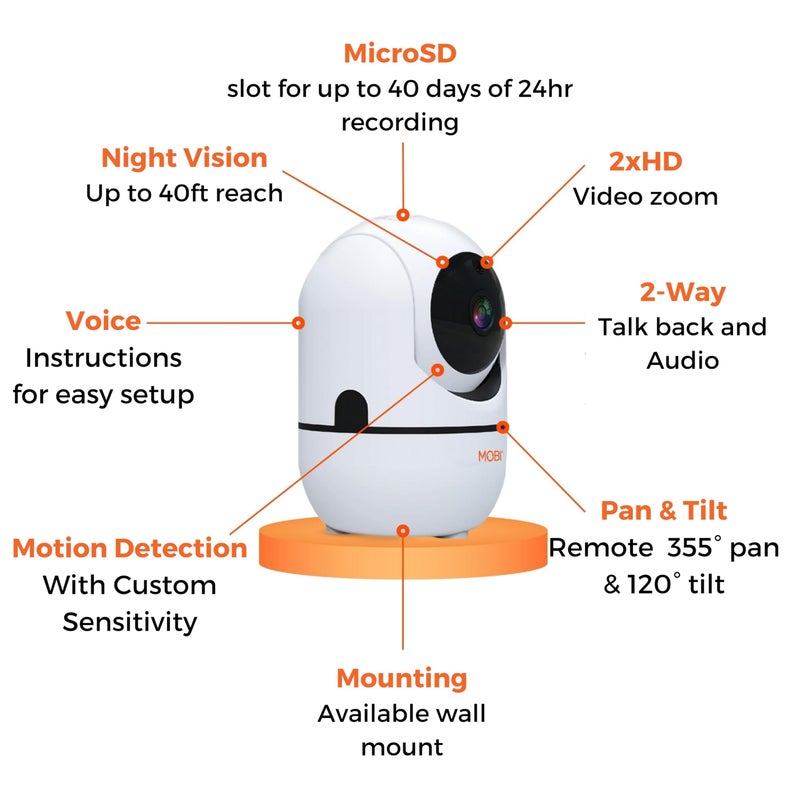 MOBI - MobiCam Indoor Camera - Baby Monitor with Camera and Audio - Smartphone and Wi-Fi Access - Image 3