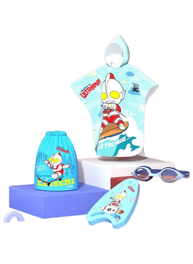 F.DYRAA Classic Ultraman Children'S Bath Towel, Absorbent, Cute Cape Hat, Portable Swimming Gear, 92310, As Blue - Image 3