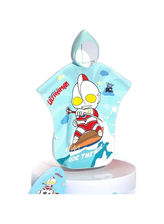F.DYRAA Classic Ultraman Children'S Bath Towel, Absorbent, Cute Cape Hat, Portable Swimming Gear, 92310, As Blue - Image 2