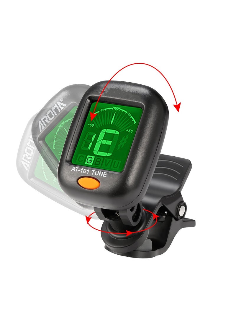 Generic Guitar Tuner Mini Clip-on Tuner for Guitar/Bass/Ukulele and Violin/Anti-Interference Color LCD Display/Battery Included/Auto Power Off (Button Cell)  - Image 2