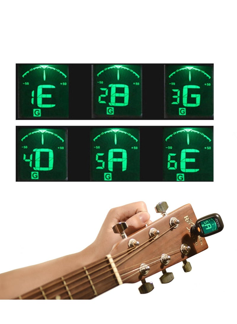 Generic Guitar Tuner Mini Clip-on Tuner for Guitar/Bass/Ukulele and Violin/Anti-Interference Color LCD Display/Battery Included/Auto Power Off (Button Cell)  - Image 4