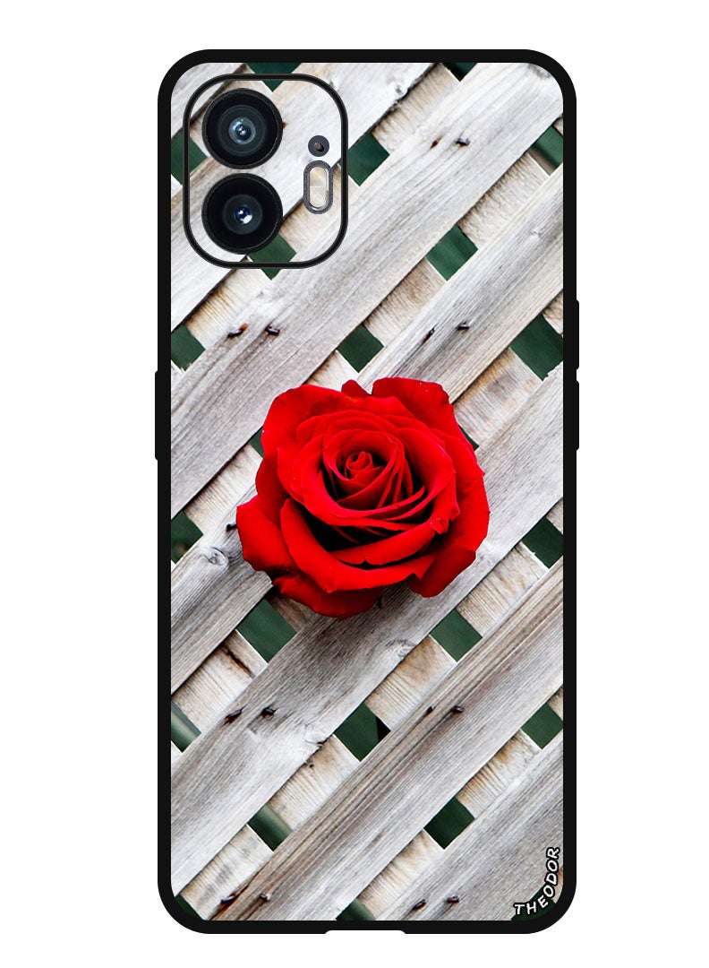 Theodor Protective Case Anti Scratch Shock Proof Bumper Cover For Nothing Phone (2) rose_fence_wall - Image 1