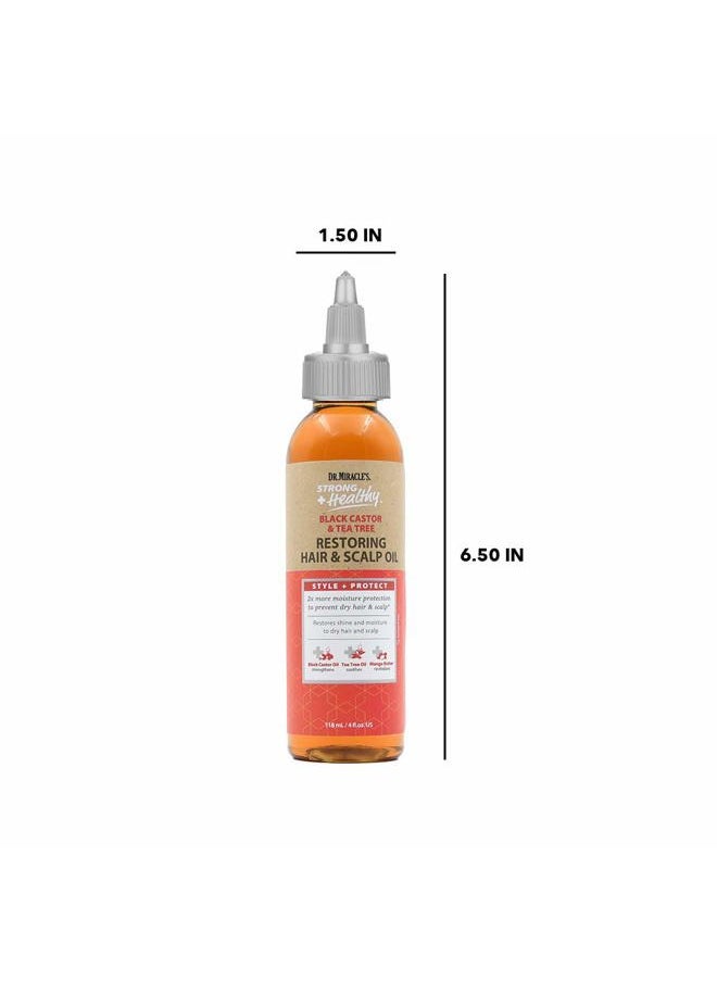 Dr. Miracle's Strong & Healthy Restoring Oil with Black Castor Oil, Tea Tree Oil, and Mango Butter for 2x Moisture - 4oz  - Image 5